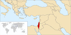 A map showing where Israel is.