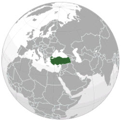 This map shows the location of modern-day Turkey (map courtesy of Wikipedia Commons)