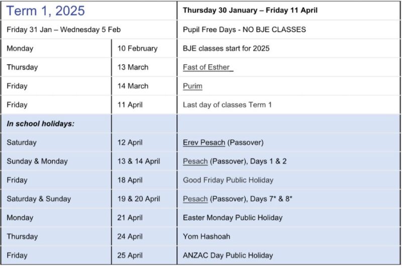 School Term Dates 1