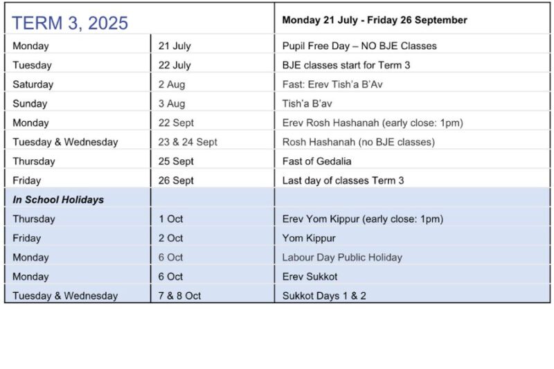 School Term Dates 3